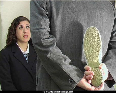 British student has her booty turned red while being spanked with a shoe - Image 2 of 12  in Pussy category  
