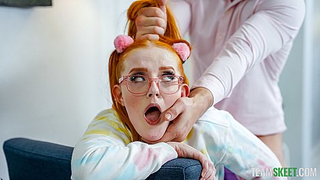 Teenage babysitter with pigtails Cherry Fae gets dominated & banged on the sofa - Image 13 of 21  in Teen category   featuring Peter Green, Cherry Fae 