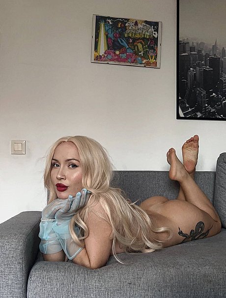 Petite yellow-haired Palm Stesha VIP shows her small boobies while modelling undies - Image 5 of 11  in Model category   featuring Palm Stesha VIP 