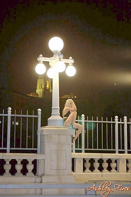 Blondie pornstar Ashley Fires displays her snatch and breasts and poses outdoors - Image 2 of 21  in Tiny Tits category   featuring Ashley Fires 