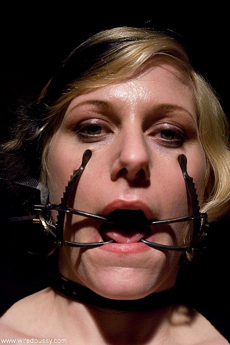 Submissive blonde babe Sabina gets her pussy toyed after getting strapped - Image 6 of 21  in Lesbian category   featuring Sabina 