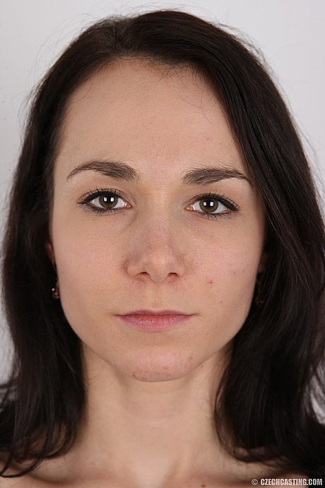 Dark haired slut girlfriend broad Kristyna stands straight and nude during her modeling debut - Image 1 of 20  in Close Up category   featuring Kristyna 