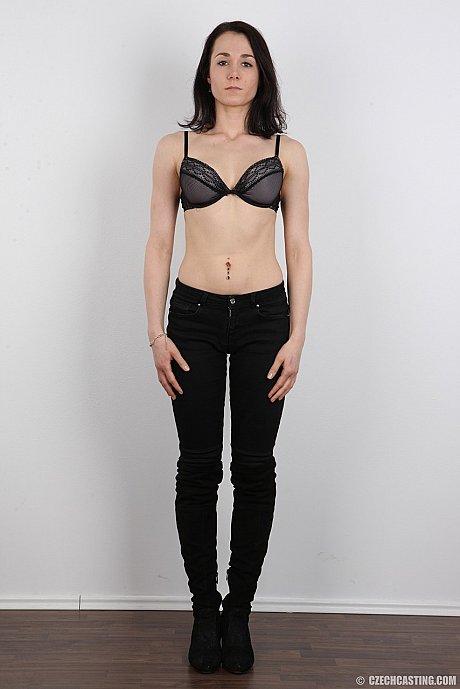 Dark haired slut girlfriend broad Kristyna stands straight and nude during her modeling debut - Image 4 of 20  in Close Up category   featuring Kristyna 