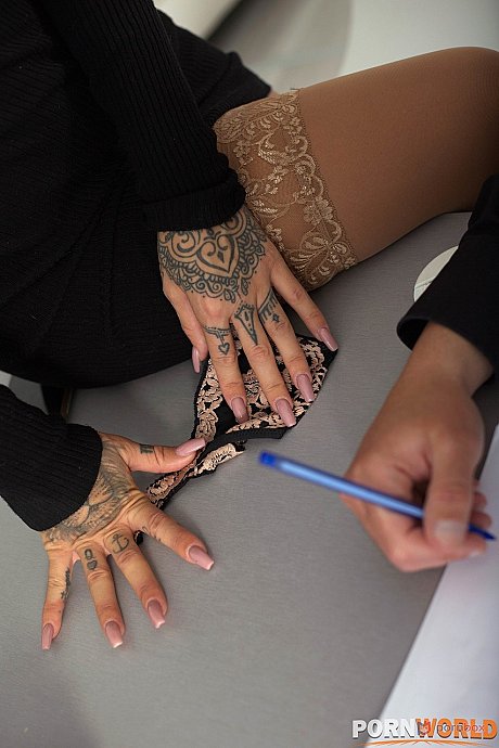 Sexy tattooed hispanic Susy Gala getting spit roasted in an office fling - Image 11 of 20  in Big Cock category   featuring Juan Lucho, Susy Gala 