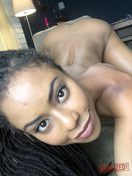 Dirty black Kira Noir exposes her amazing behind and slim figure in a solo - #899501