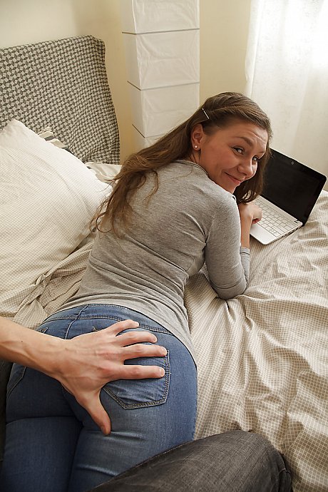 Petite teenager shedding jeans before hardcore sex date with monstrous meat - Image 1 of 16  in Teen category   featuring Terry 