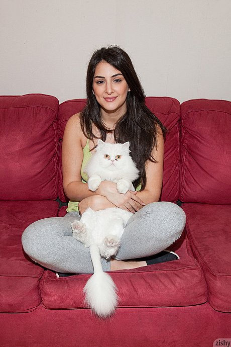 Israeli female Natali Gabban goes braless while modeling non naked in nylons - Image 1 of 11  in Outdoor category   featuring Natali Gabban 