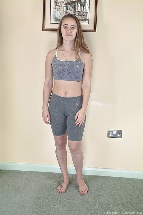 Amateur teen Bubsy Lou poses in a workout outfit & spreads her hairy snatch - Image 1 of 21  in Spreading category   featuring Bubsy Lou 