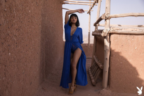 Centerfold Angel Constance flaunts her pretty tits in a attractive outdoor striptease - #1268601