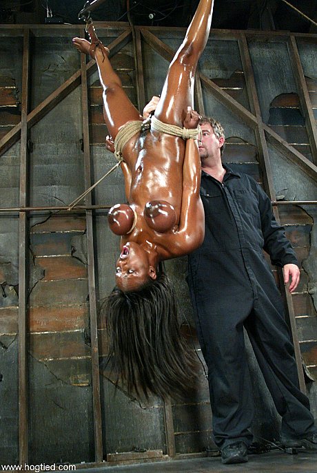 Huge boobed ebony MILF Jada Fire gets toyed while hanging from the ceiling - Image 15 of 20  in Close Up category   featuring Jada Fire 