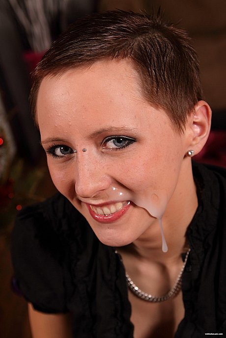 European vixen Kim licks a massive dick in POV and takes a facial cumshot - Image 18 of 20  in Cumshot category   featuring Kim 