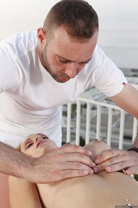 Hot busty latina Erica Fontes gets an erotic massage and fuck on the balcony - Image 4 of 20  in Ass category   featuring Erica Fontes 