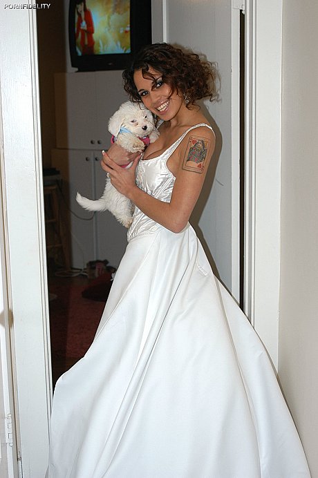 Gorgeous latina bride Renae Cruz flashes her hot fake boobs on her wedding day - Image 9 of 16  in Groupsex category   featuring Ryan Madison, Renae Cruz 