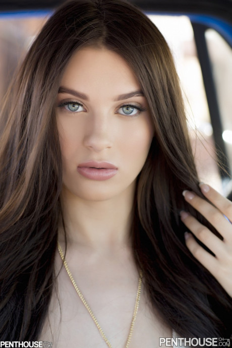 American lady girl Lana Rhoades shows her humongous natural breasts and pussy outdoors - #251998