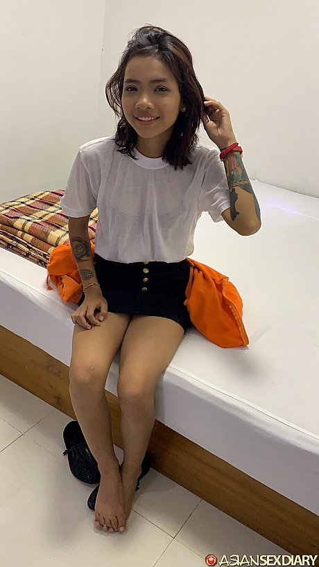 Lovely amateur whore Emelyn stripping and exposing her inked body in a solo - Image 4 of 20  in Teen category   featuring Emelyn 