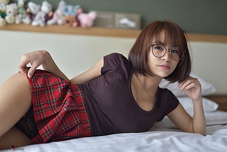 Beautiful pretty asian teen flaunts her hot booty wearing a miniskirt and panties - Image 3 of 20  in Skirt category   featuring Eimi Fukada 
