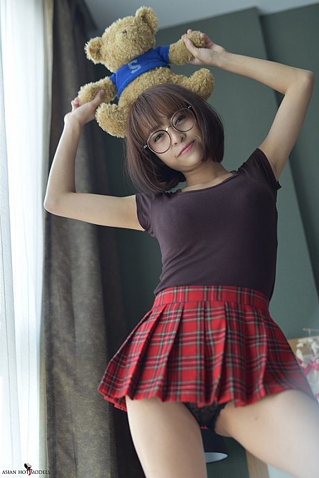 Beautiful pretty asian teen flaunts her hot booty wearing a miniskirt and panties - Image 10 of 20  in Skirt category   featuring Eimi Fukada 