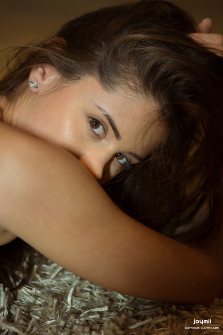 Pretty brunette cutie Little Caprice poses in hot underwear and toys herself - #1209429