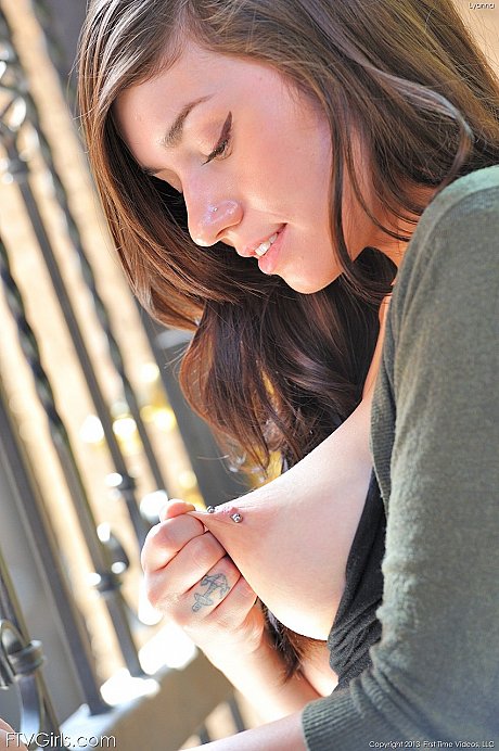 Glamour babe Lyanna stretches her nipples while changing to her yoga outfit - Image 9 of 20  in Outdoor category   featuring Ellia Suicide 