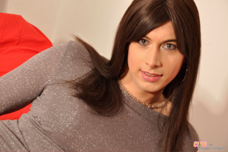 Cute crossdresser Dannii enjoys to tease the camera with her natural good looks - #630153