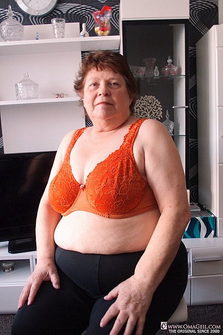 Kinky chubby grandmother Hortensia plays with her huge melons while undressing - Image 1 of 20  in Big Tits category   featuring Hortensia 