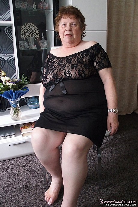 Kinky chubby grandmother Hortensia plays with her huge melons while undressing - Image 6 of 20  in Big Tits category   featuring Hortensia 