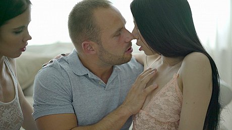 Petite brunettes Loventa & Evelyn share a penis and warm cum in a orgy - Image 2 of 21  in Amateur category   featuring Loventa, Evelyn 
