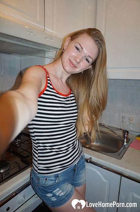 Red Hair amateur young takes selfies while posing undressed at her home - Image 12 of 12  in Tiny Tits category  