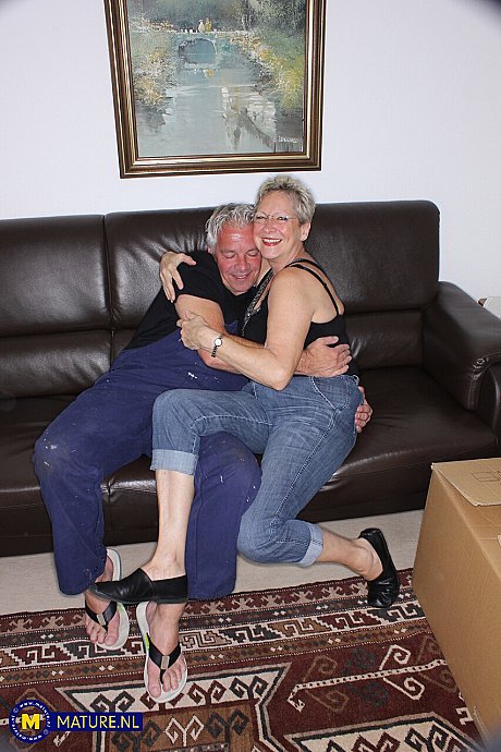 Busty grandmother Angie takes a cumshot on her humongous boobs after nasty hardcore sex - Image 3 of 20  in Amateur category   featuring Angie, Reinhard 