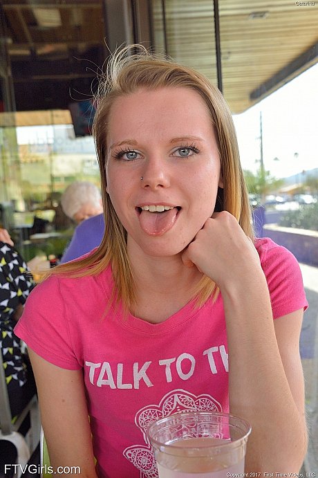 Charming thin young Catarina unveils her tiny melons and yummy clam at the park - Image 20 of 20  in Teen category   featuring Catarina Petrov 