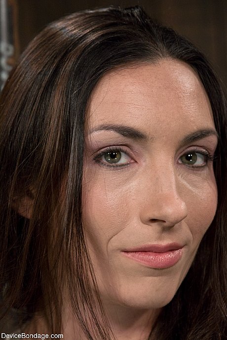 Brunette Wenona gets humiliated while restrained suspended in metal bondage - Image 3 of 20  in Dildo category   featuring Wenona 