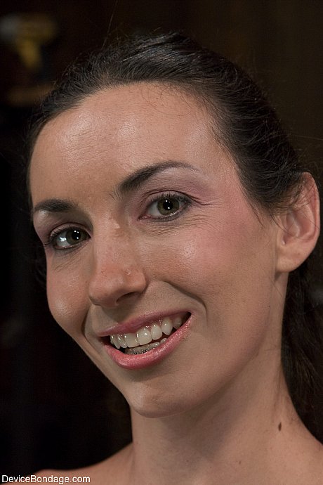 Brunette Wenona gets humiliated while restrained suspended in metal bondage - Image 20 of 20  in Dildo category   featuring Wenona 