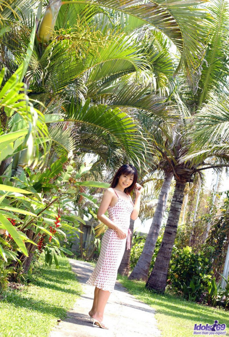 Fresh teen looking Japanese girl girlfriend girl Saki Ninomiya gets nude with ocean butt her - #1082896