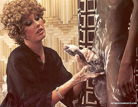 Curly-haired slut woman humps a skinny black stud big rod in a vintage scene - Image 6 of 13  in Big Cock category   featuring Bill The Bull, Louise Frevert 