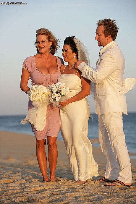 Brunette pornstar Sienna West having a attractive wedding day with her lady GF chick Kelly - Image 7 of 16  in Groupsex category   featuring Ryan Madison, Sienna West, Kelly Madison 