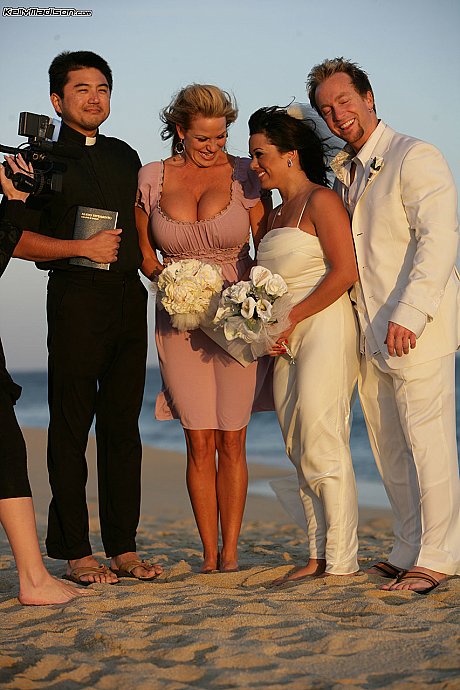 Brunette pornstar Sienna West having a attractive wedding day with her lady GF chick Kelly - Image 9 of 16  in Groupsex category   featuring Ryan Madison, Sienna West, Kelly Madison 