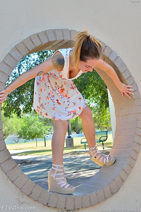 Sporty Charlotte shows her hot undressed body after flashing an upskirt in public - Image 11 of 20  in Babe category   featuring Charlotte 