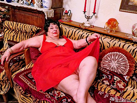 Nasty grandma Hormonaria goes unclothed while showing off her saggy titties - Image 7 of 21  in Skirt category   featuring Hormonaria 