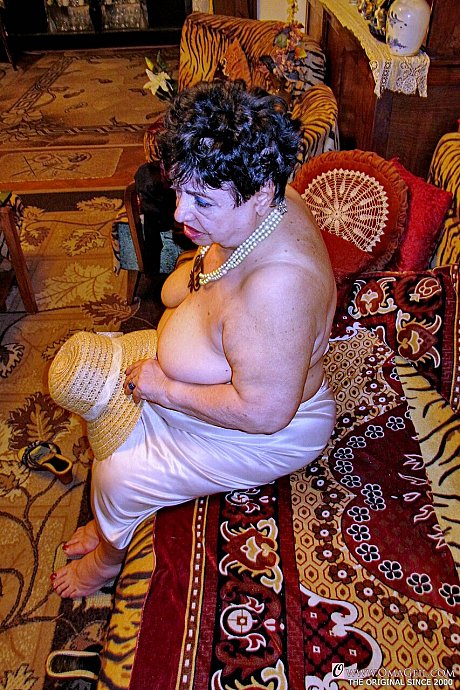 Nasty grandma Hormonaria goes unclothed while showing off her saggy titties - Image 13 of 21  in Skirt category   featuring Hormonaria 