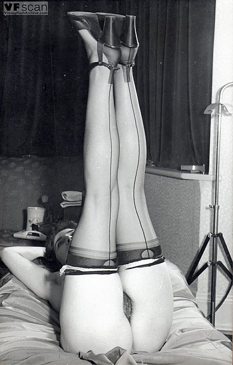 Hot models of yesteryear showing off their bushy muffs in vintage porn scenes - Image 6 of 12  in Legs category  