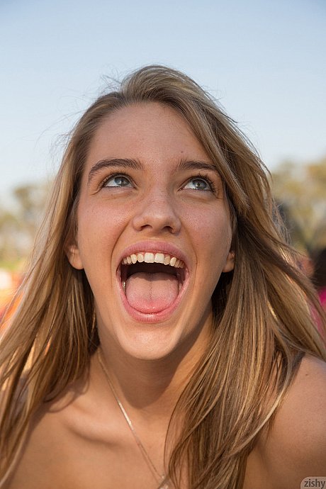 Dirty blonde babe Kenna James flashes an upskirt in panties in public - Image 11 of 11  in Outdoor category   featuring Kenna James 