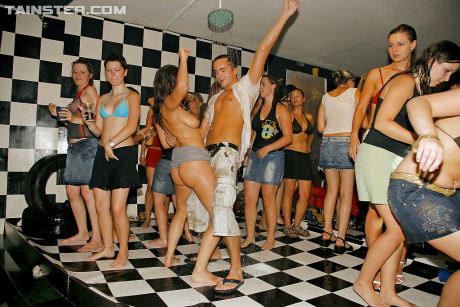 Luscious MILFs enjoy wild sex gangbang at the drunk sex party - #11681