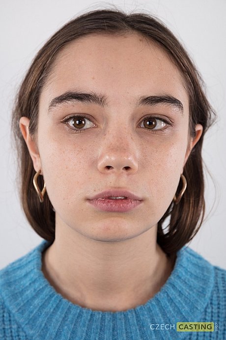 Amateur model Uliana stands naked after removing a sweater and blue jeans - Image 1 of 20  in Teen category   featuring Uliana 
