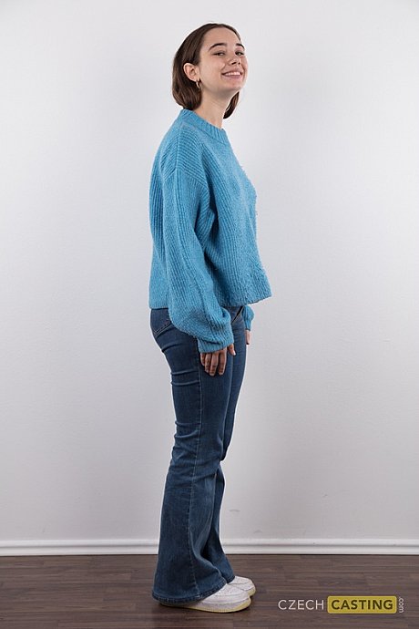 Amateur model Uliana stands naked after removing a sweater and blue jeans - Image 3 of 20  in Teen category   featuring Uliana 