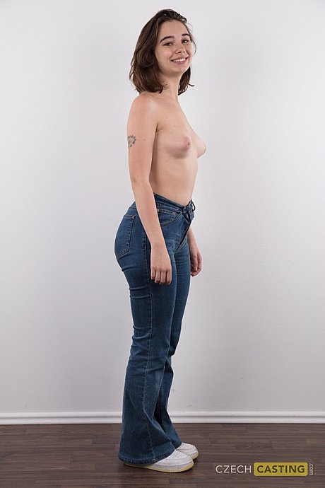 Amateur model Uliana stands naked after removing a sweater and blue jeans - Image 6 of 20  in Teen category   featuring Uliana 