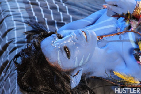 Cosplay sweety Misty Stone takes cock in nothing but blue body paint - #660359