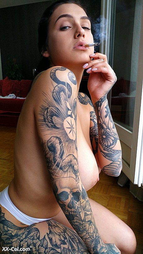 Amateur babe Evgenia Talanina showing off her lovely tattoos & giant melons - Image 13 of 20  in Outdoor category   featuring Evgenia Talanina 