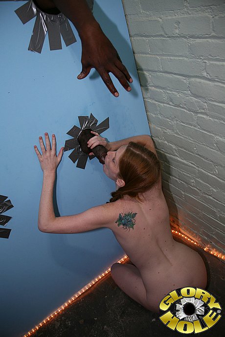 Ginger Amelia Rose goes 1 on 1 with a BBC & takes a facial at a gloryhole - Image 16 of 20  in Cumshot category   featuring Amelia Rose 