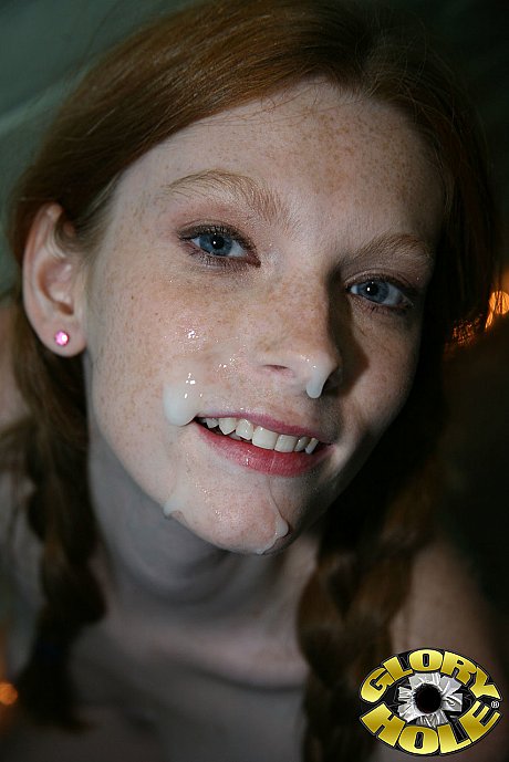 Ginger Amelia Rose goes 1 on 1 with a BBC & takes a facial at a gloryhole - Image 19 of 20  in Cumshot category   featuring Amelia Rose 