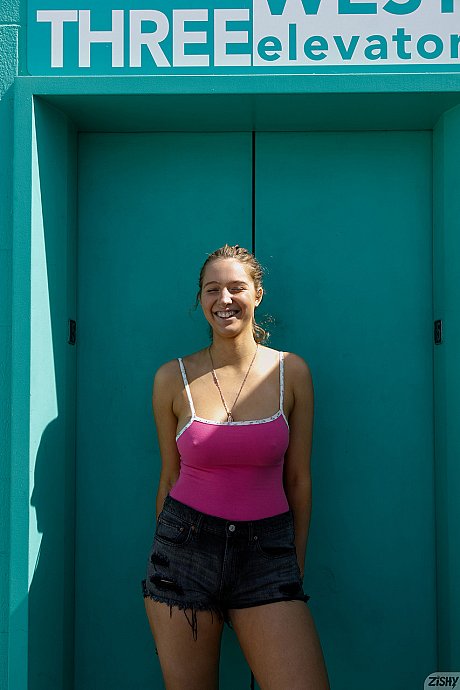 Adorable American amateur Maddie Crump flashes her massive tit & teases in public - Image 1 of 12  in Skirt category   featuring Maddie Crump 